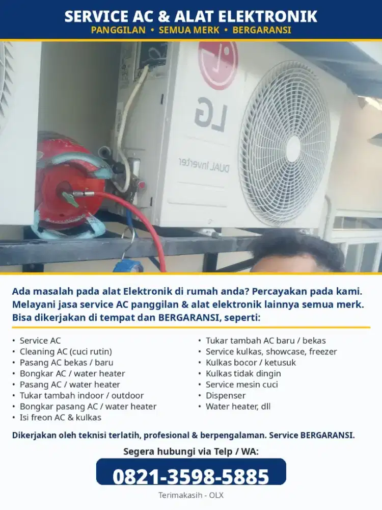 Jasa service panggilan perbaikan bongkar pasang dll electronic