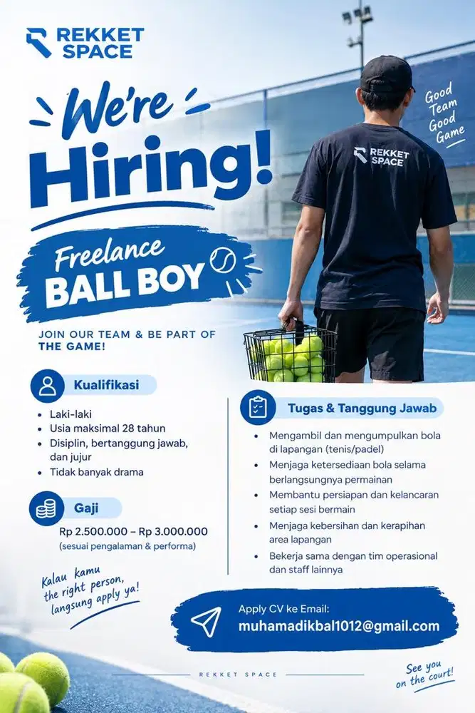 Lowongan ball boy tennis