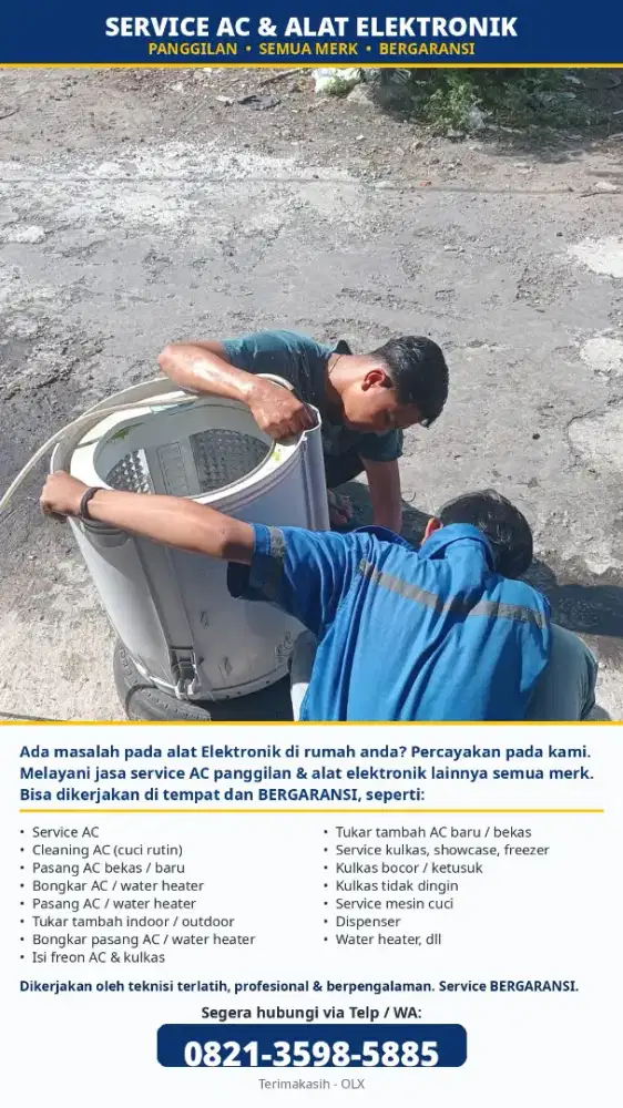 Jasa cek mesin cuci & water hiter Bergaransi