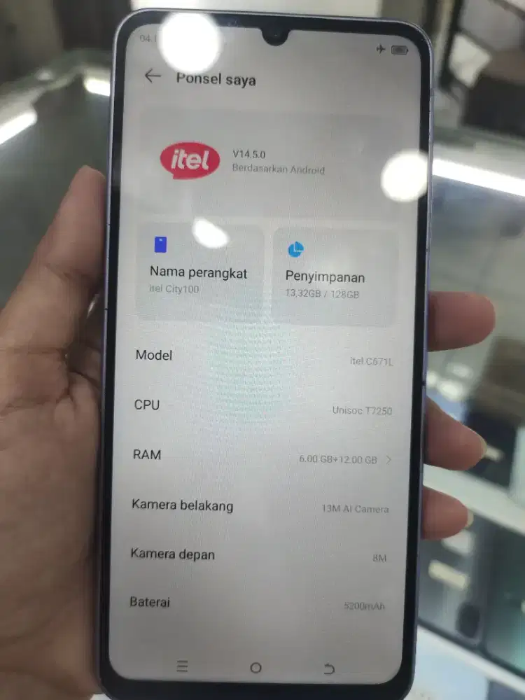 Itel city 100  6+12 18/128