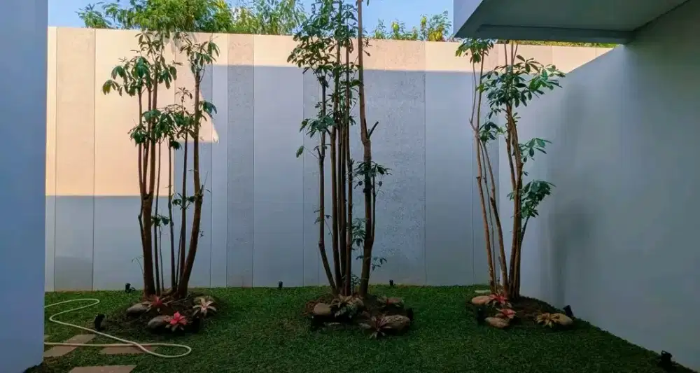 Menerima dekorasi taman rumput