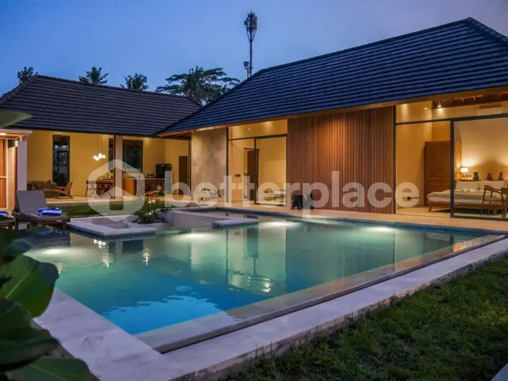 Tranquil Tropical Retreat: Fully Furnished 3-Bedroom Villa with Rice Field Views in Ubud, Bali – Ideal for Serene Living or Investment