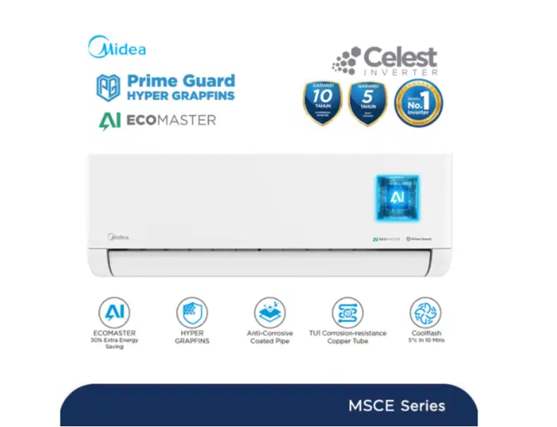 Midea AC Split 1 PK Celest Inverter AI Ecomaster - MSCE-10CRFN8