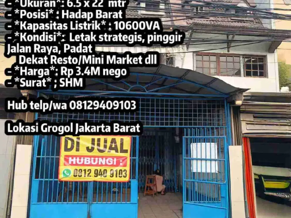 Ruko 3 lantai di Taman Ratu Jakarta Barat