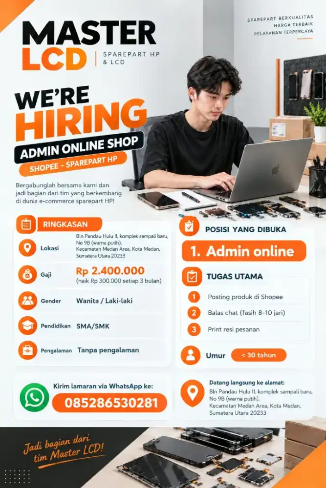 DIBUTUHKAN SEGERA ADMIN ONLINE SHOP!!!
