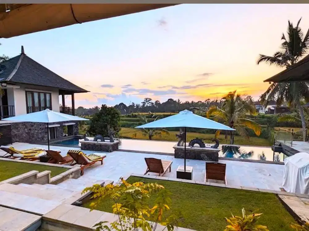 Luxury villa privat mewah full view sawah dan sungai jungle