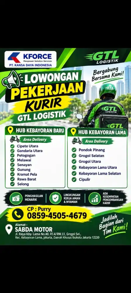 LOWONGAN KERJA GTL LOGISTIK (K-FORCE)