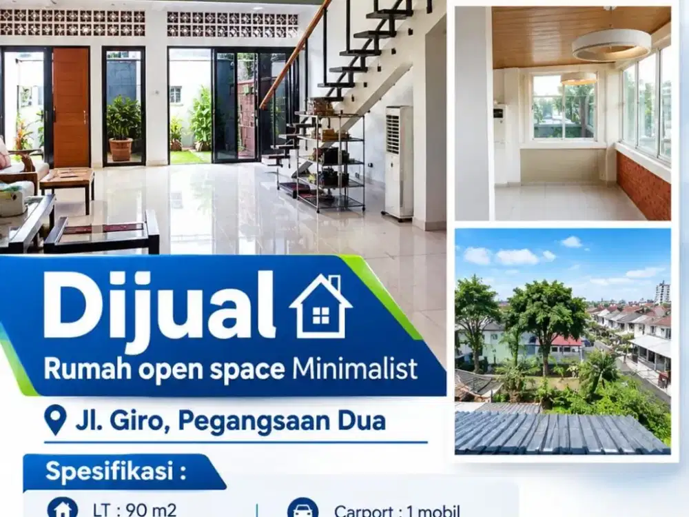 Dijual Rumah Open Space Minimalist di Jl. Giro, Pegangsaan Dua, Kelapa Gading