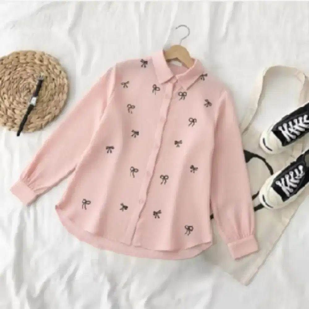 Kemeja Bordil Pita Kekinian/polimicro pita/ kemeja wanita casual