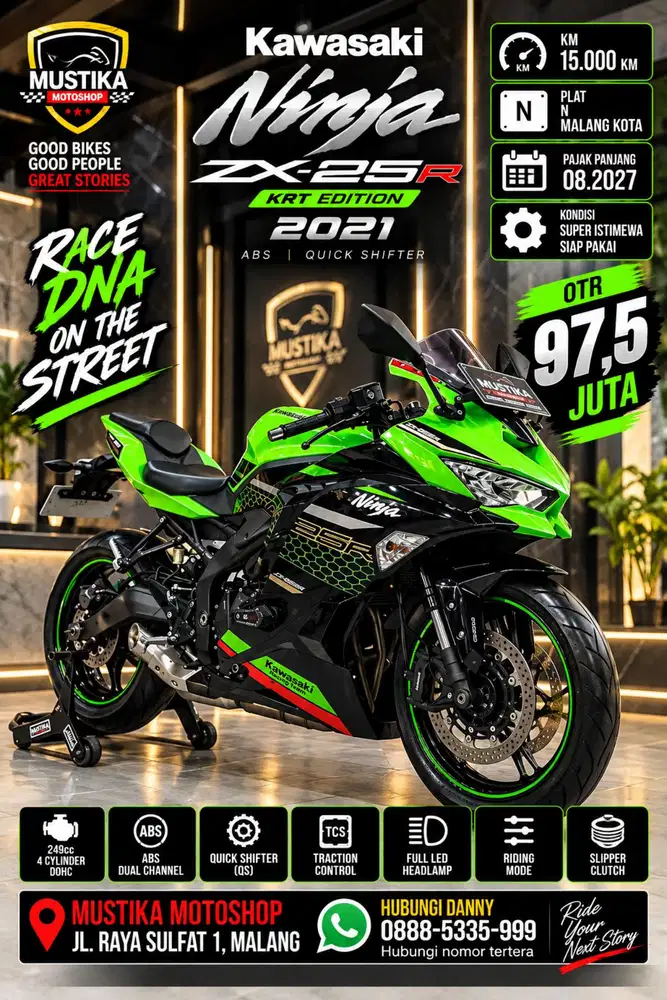 Kawasaki ZX25R ABS QS KRT 2021. KM 15rb. DANNY Mustika Sulfat