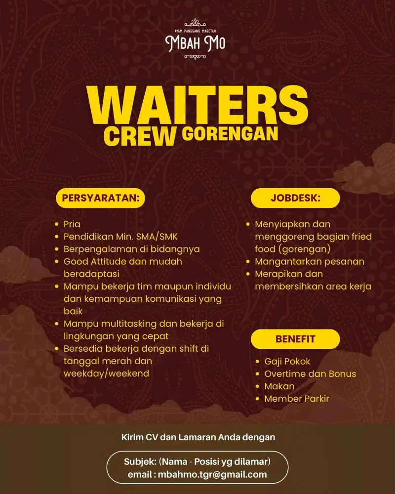 WAITERS (BAGIAN PENGGORENGAN)