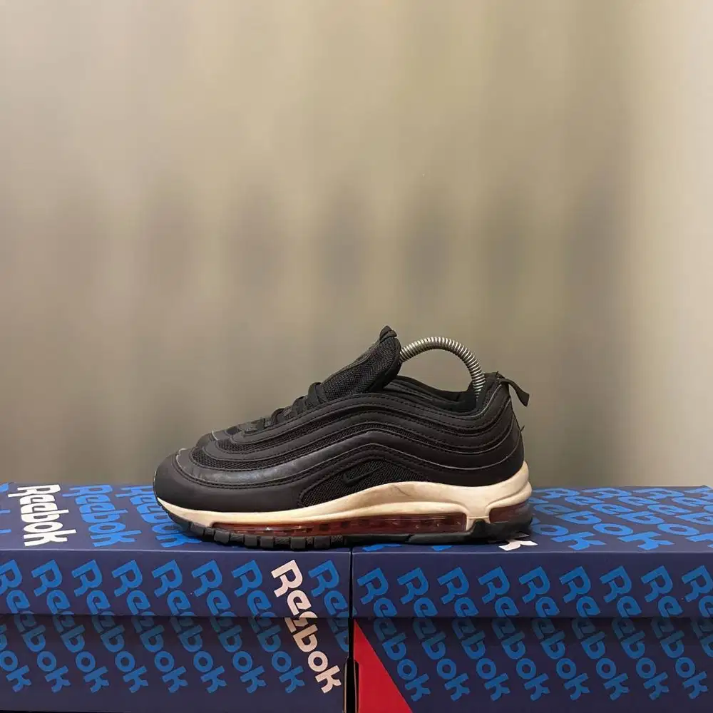 39 - Sepatu Nike Bekas Second Nike Air Max AM 97 Black White Panda Bek