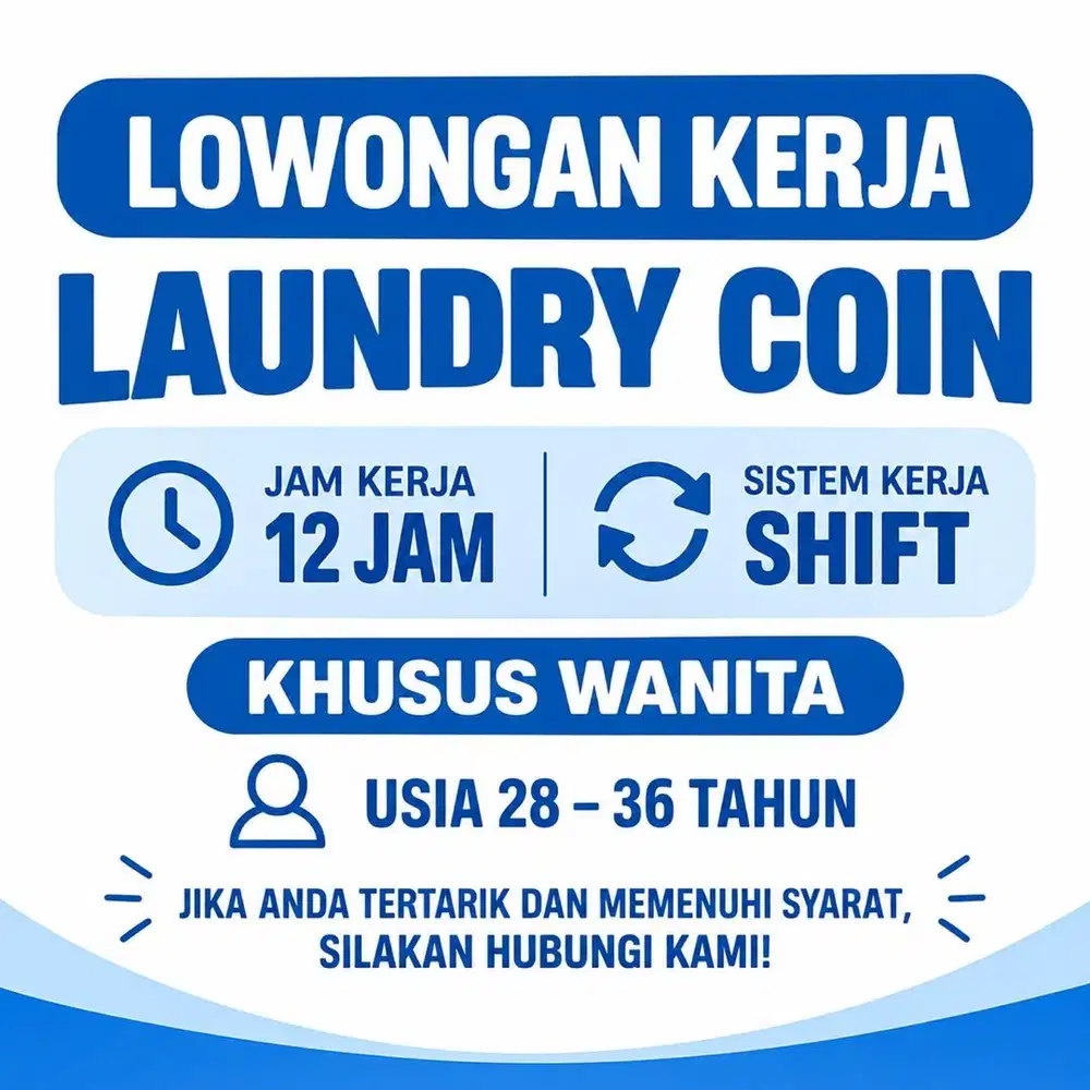 Lowongan kerja di laundry coin khusus wanita daerah petukangan utara