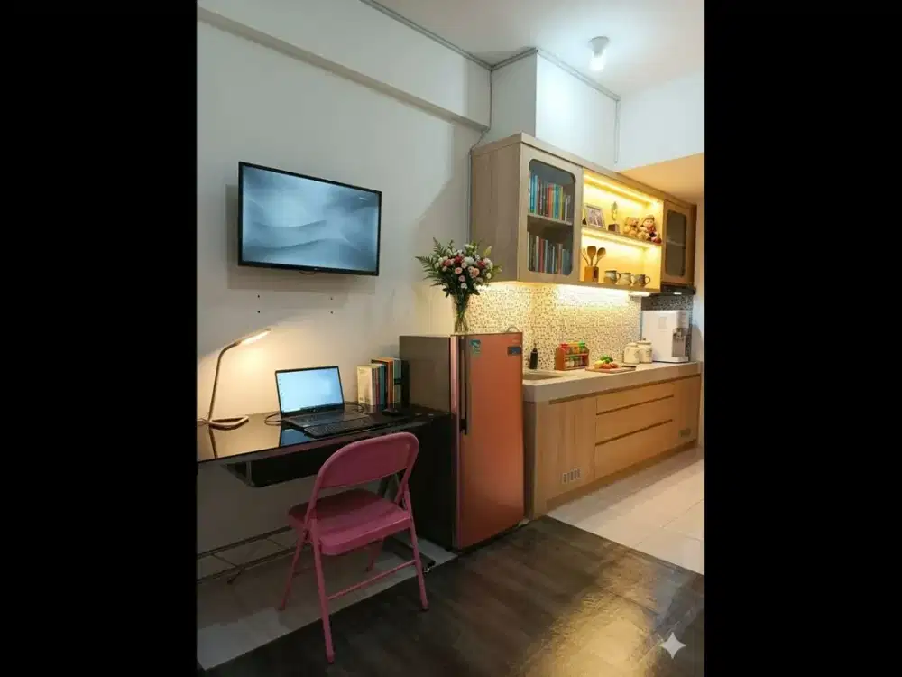 dijual/disewakan apartemen puncak cbd 2 BR full furnish 20jt/th lantai 7
