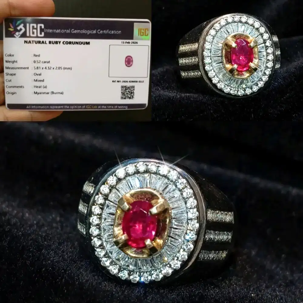 Ruby Burma 0.52 ct Ha memo IGC Warna Red Vivid Pigeon Blood