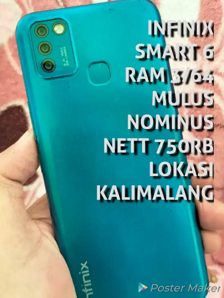 Infinix SMART 6 3/64 Mulus Nett 750rb Pass. Lok.Kalimalang