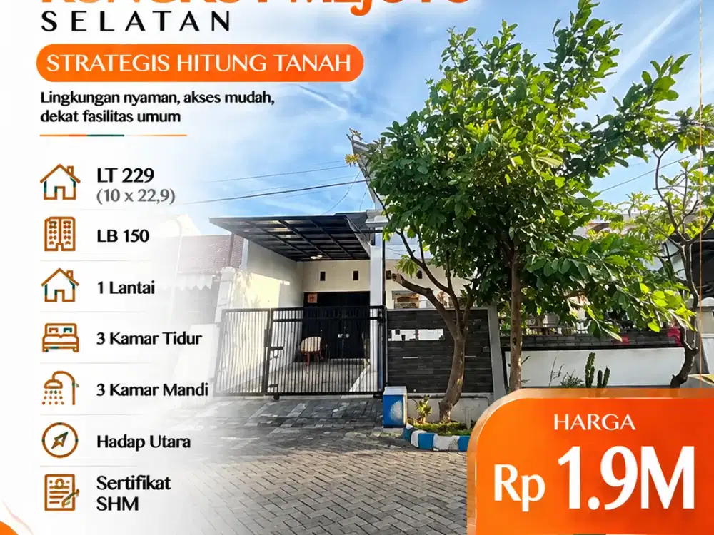 Rumah Rungkut Mejoyo Selatan  STRATEGIS HITUNG TANAH