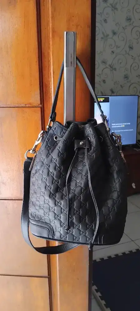 Tas gucci tali panjang dan pendek ori ginal warna hitam