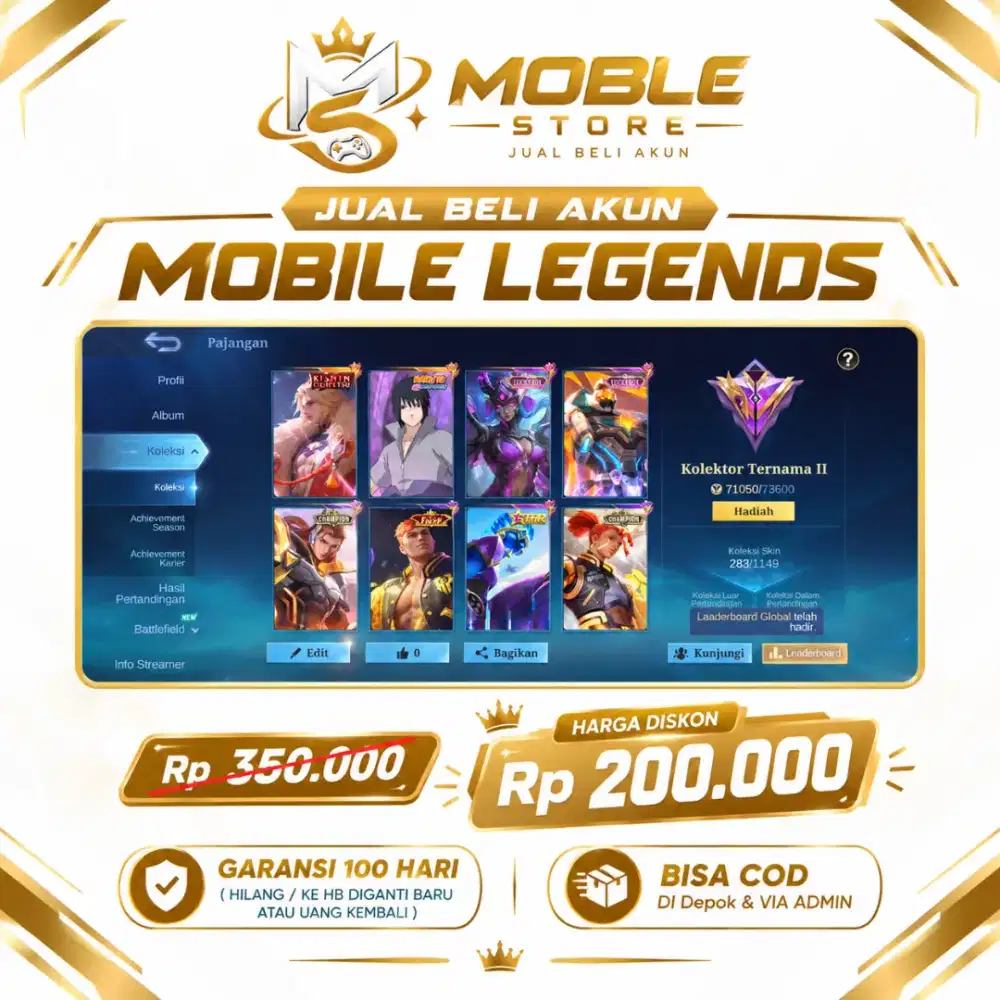 JUAL AKUN MOBILE LEGENDS HARGA 200K