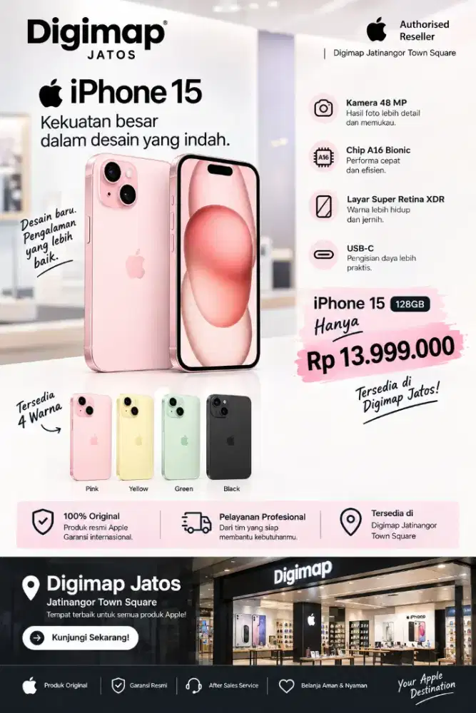 IPHONE 15 128GB — HARGA TERBARU DI DIGIMAP JATOS!