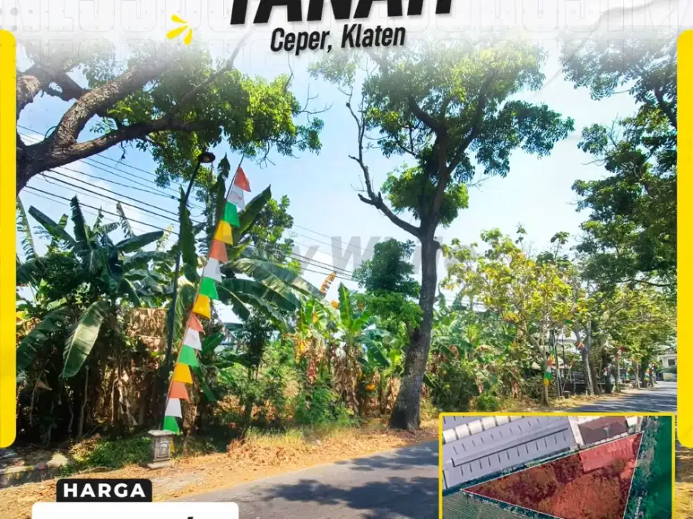 Dijual Tanah 3.750m² Zona Industri Akses kontener di Ceper Klaten 9,3M