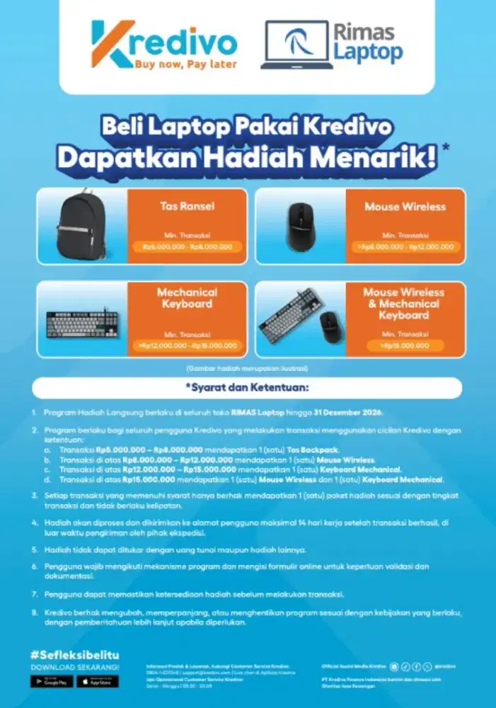 Laptop second dan baru