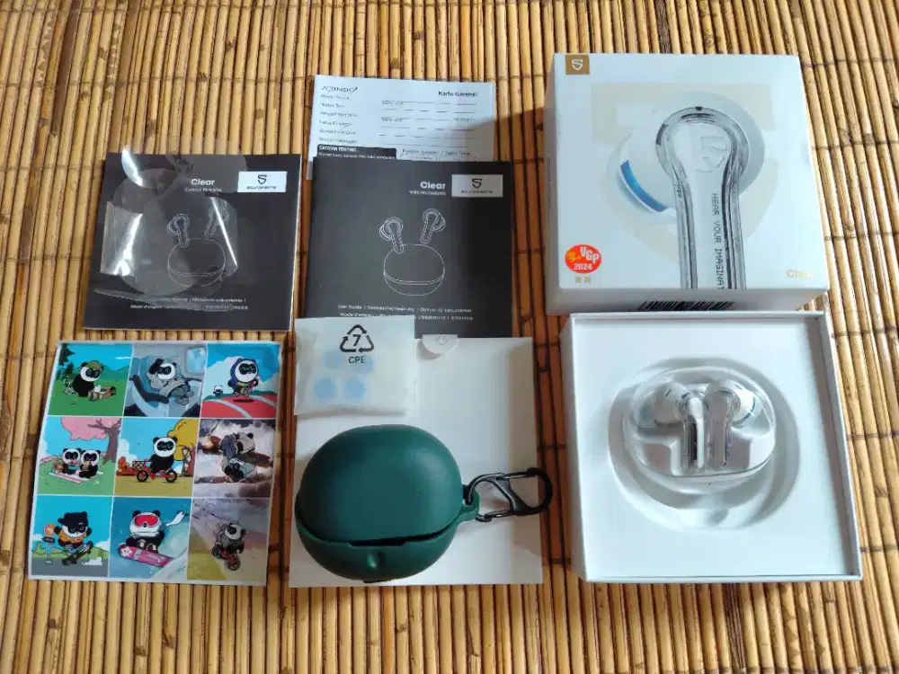 TWS Bluetooth Soundpeats Clear Original Fullset, Like New Dan Case TWS