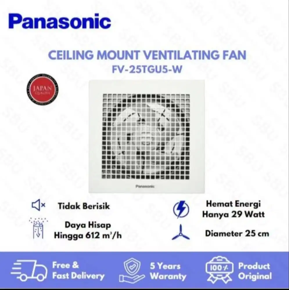 Panasonic FV-25TGU5-W - Kipas Ventilasi / Ventilating Fan 10 Inch Plaf