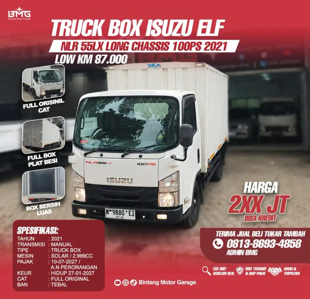 Truck Box Isuzu Elf NLR 55LX Long Chasis100ps 2021