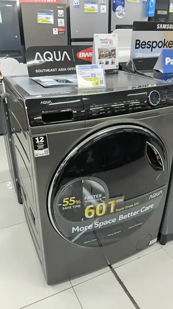 CICILAN AQUA WASHING MACHINE FRONT LOADING ECO INVERTER 15KG