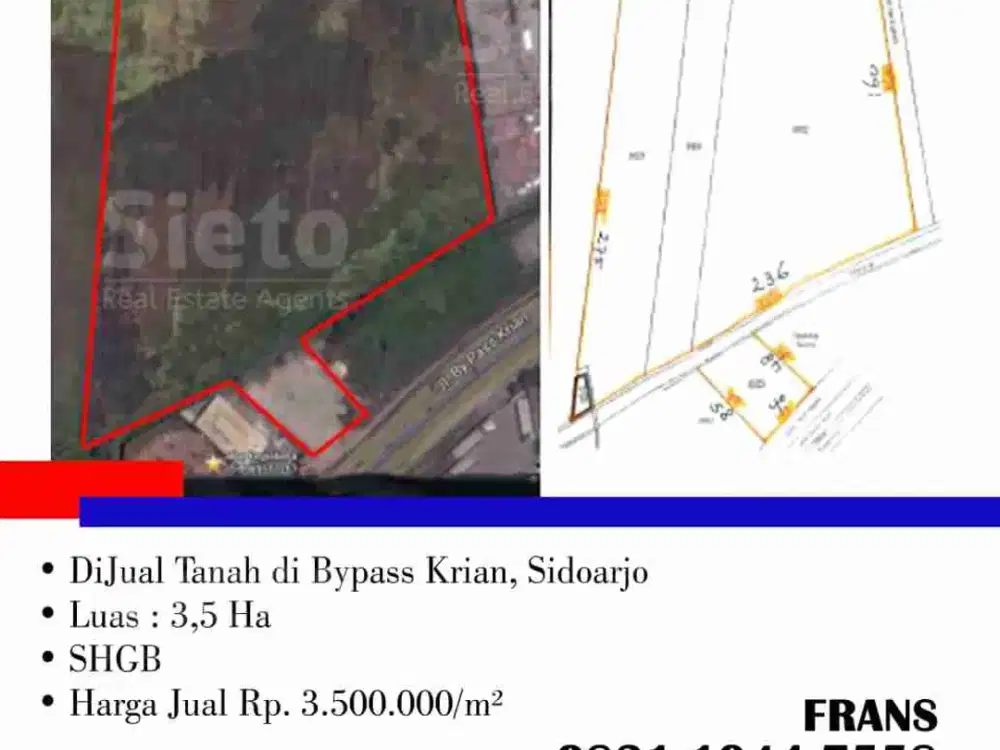 DiJual Tanah di Bypass Krian, Sidoarjo