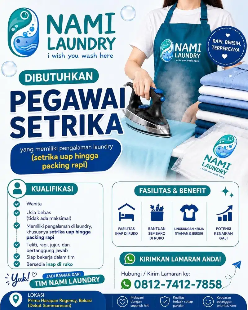 PEGAWAI TETAP LAUNDRY BEKASI UTARA
