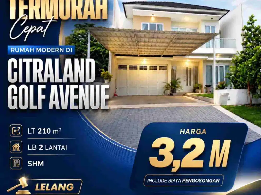 TURUN HARGA‼DIJUAL Cepat murah Rumah Golf Avenue Citraland