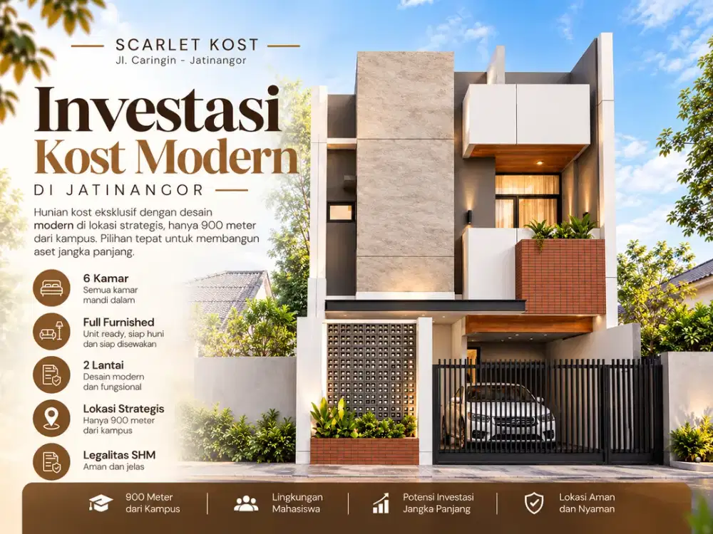 Rukos Modern 2 Lantai di Jatinangor – Investasi Properti kost