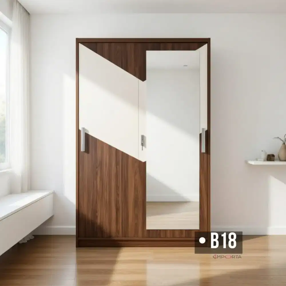 Lemari Pakaian Besi Pintu Sliding Importa S03-120 B18