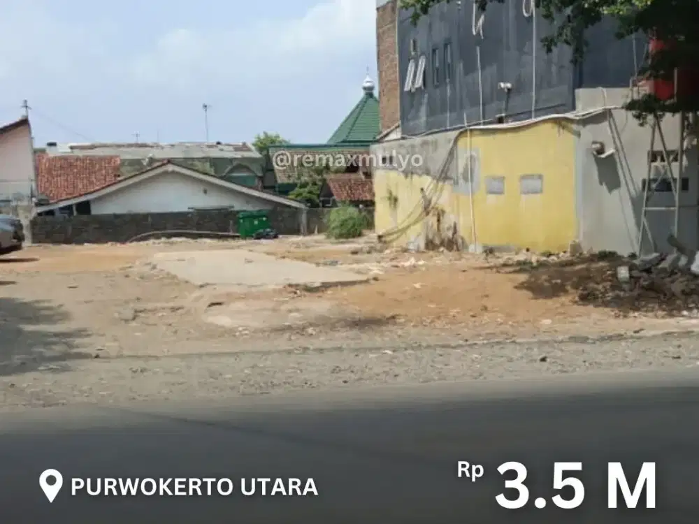 Dijual Tanah Strategis Tepi Jalan Besar dan Dekat Kampus Area Purwokerto Utara