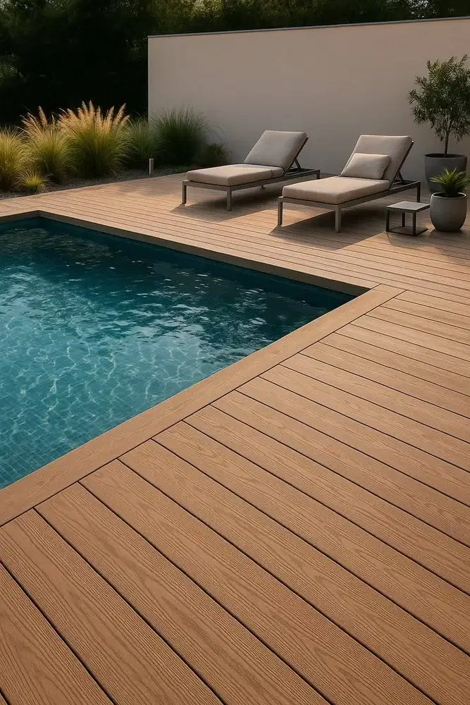 WPC Decking Lantai Outdoor Lantai Kayu Kolam Renang Bahan High Quality