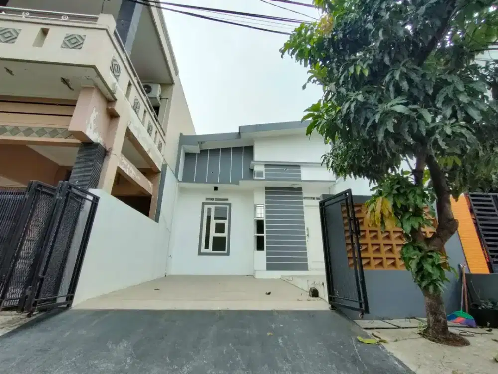 DIJUAL RUMAH MINIMALIS MEZZANINE DI PERUIMAHAN GRAHA HARAPAN BUMYAGARA, MUSTIKAJAYA