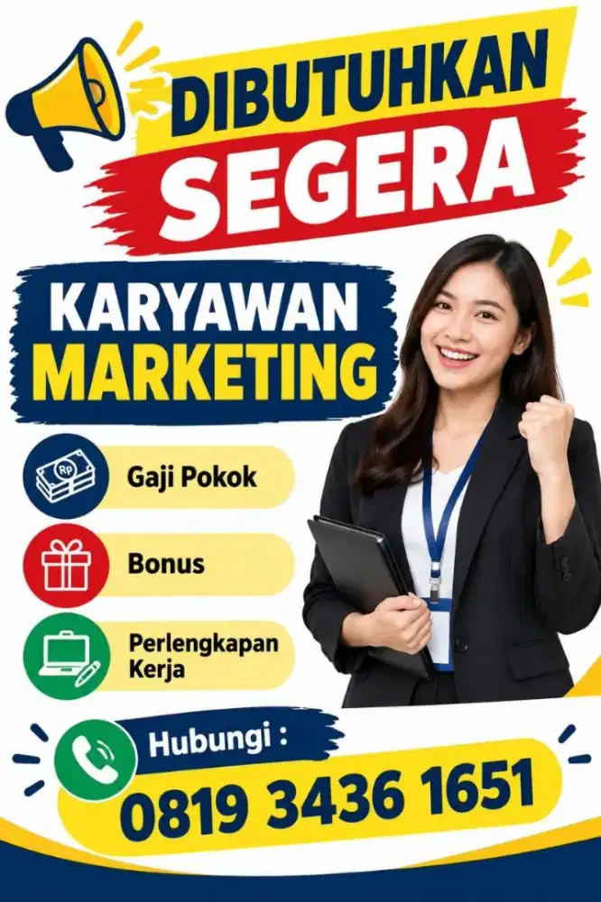 Di butuhkan karyawan Marketing