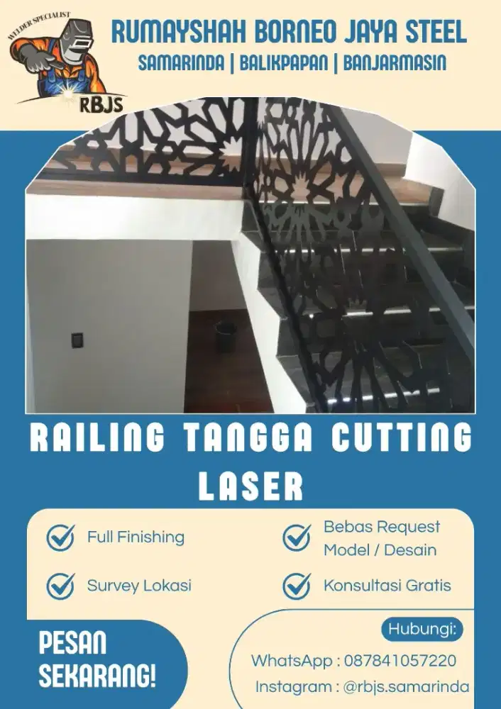RAILING TANGGA CUTTING LASER | MOTIF CUSTOM BESI