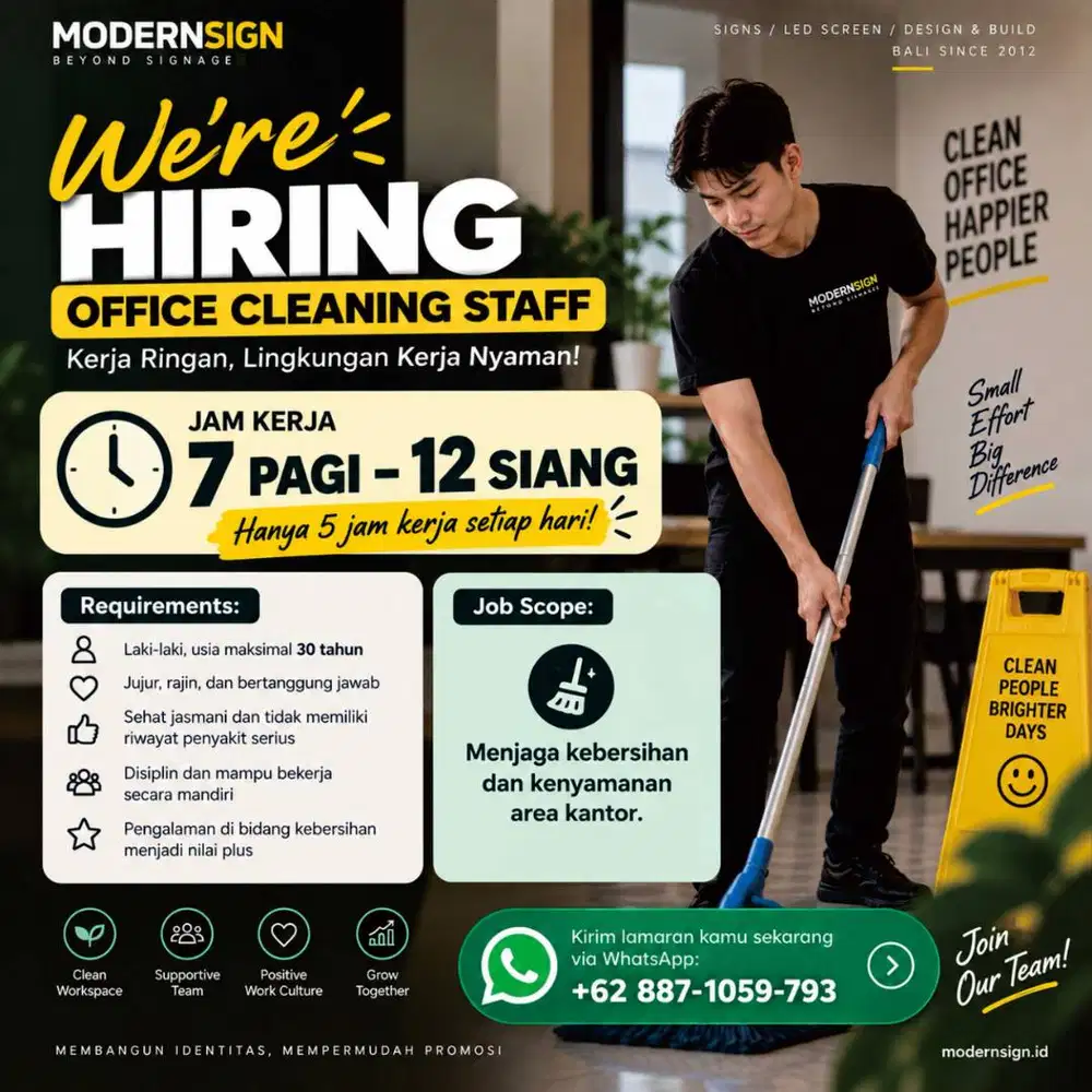 OFFICE BOY - BERSIH2 DAN PERAWATAN KANTOR