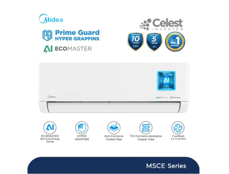 Midea AC Split 1.5 PK Celest Inverter AI Ecomaster - MSCE-13CRFN8
