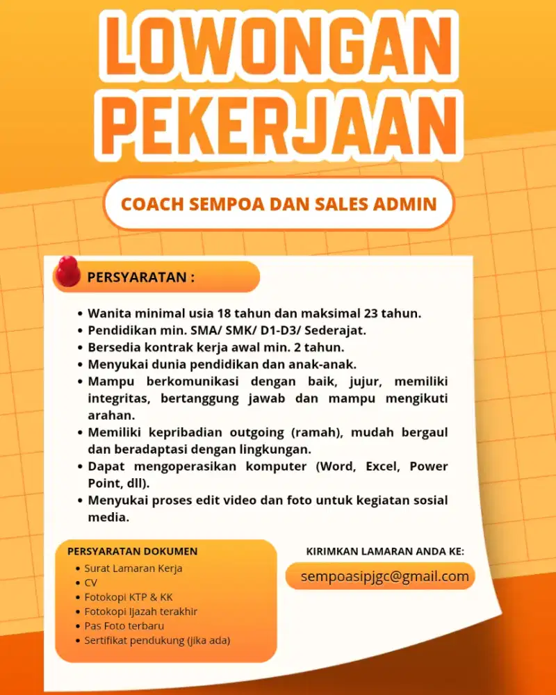 Lowongan pekerjaan Coach Sempoa