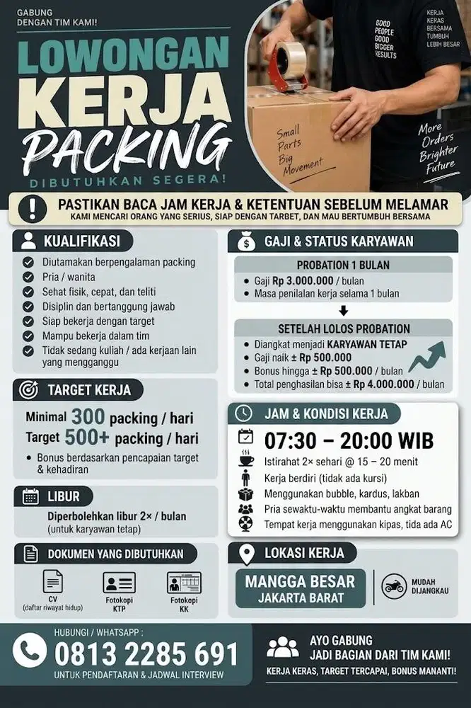 LOWONGAN KERJA PACKING