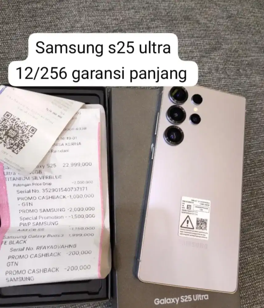 Samsung s25 ultra 12/256gb like new garansi panjang fulset