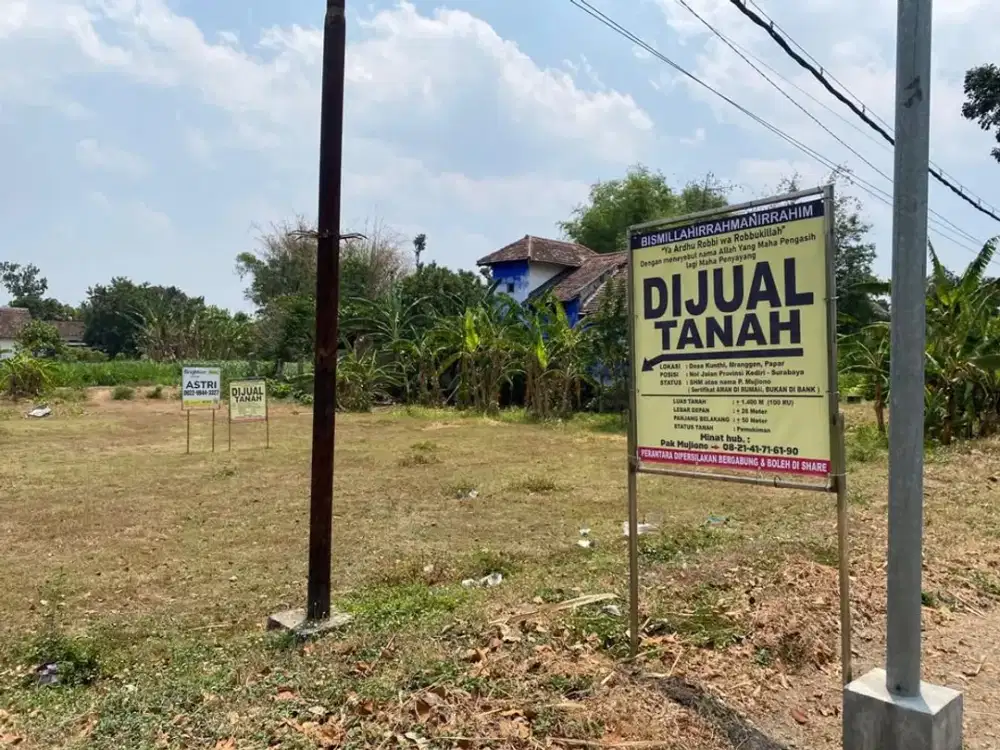 Dijual Tanah / Rumah Desa mranggen kec Papar Sekoto, Harga Nego Sampai Jadi
