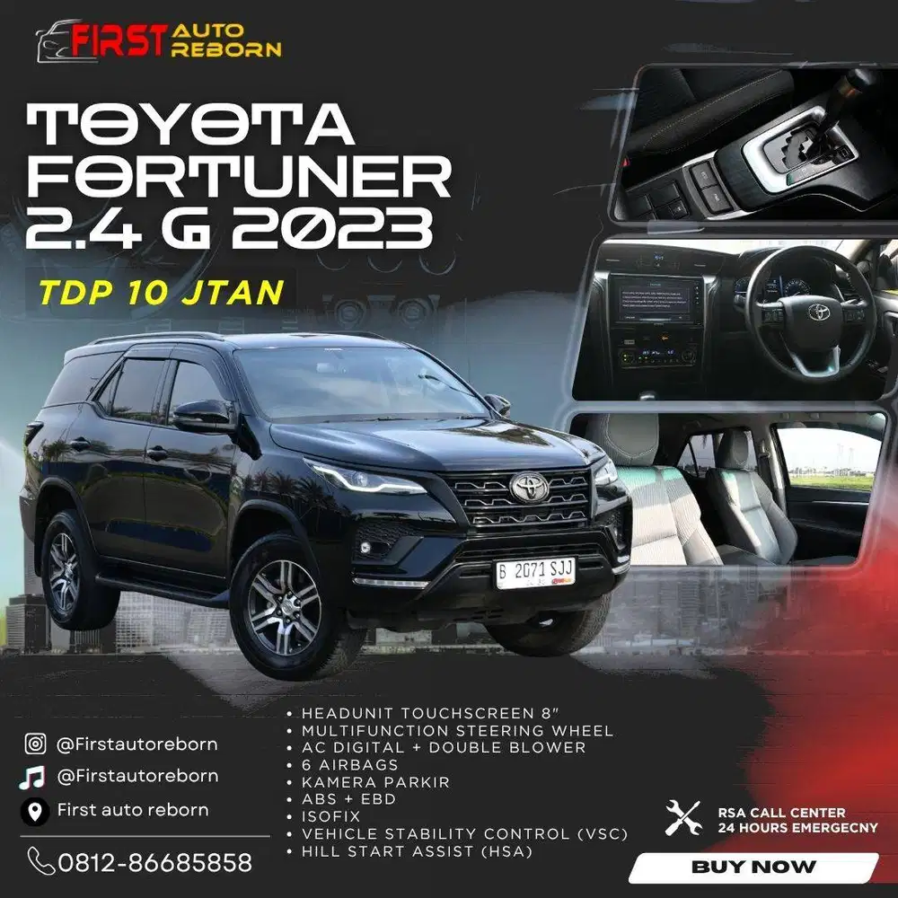(TDP10jtan) Toyota Fortuner 2.4 G AT 2023 Black
