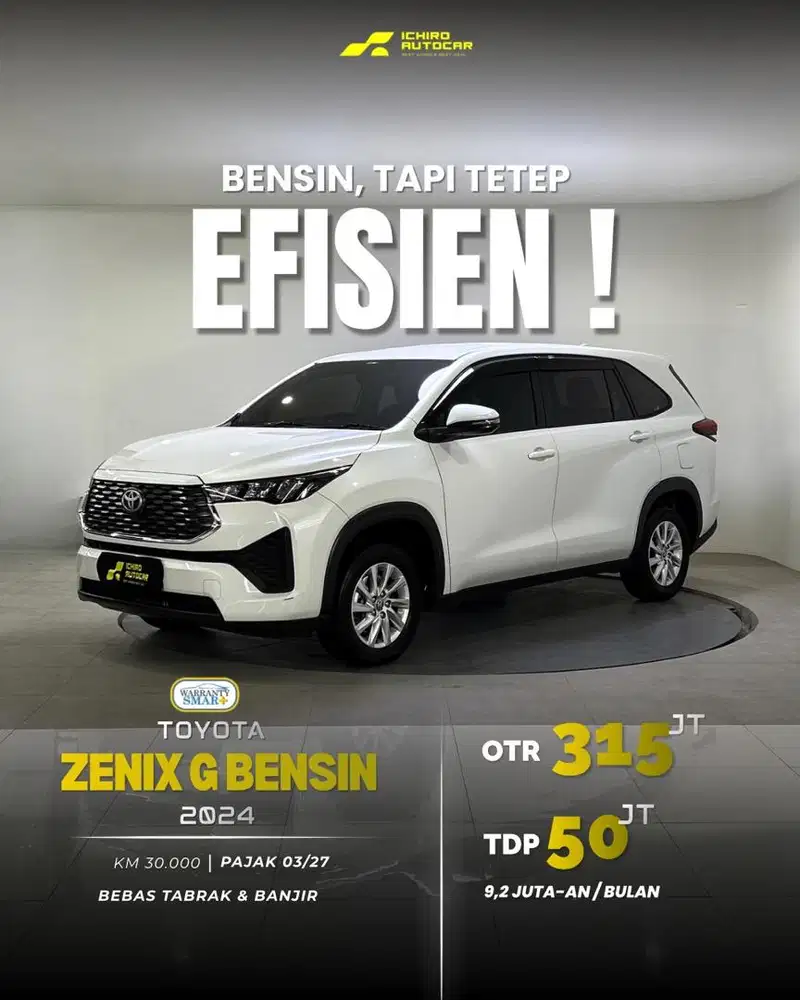 [KM LOW] TOYOTA INNOVA ZENIX G BENSIN 2024
