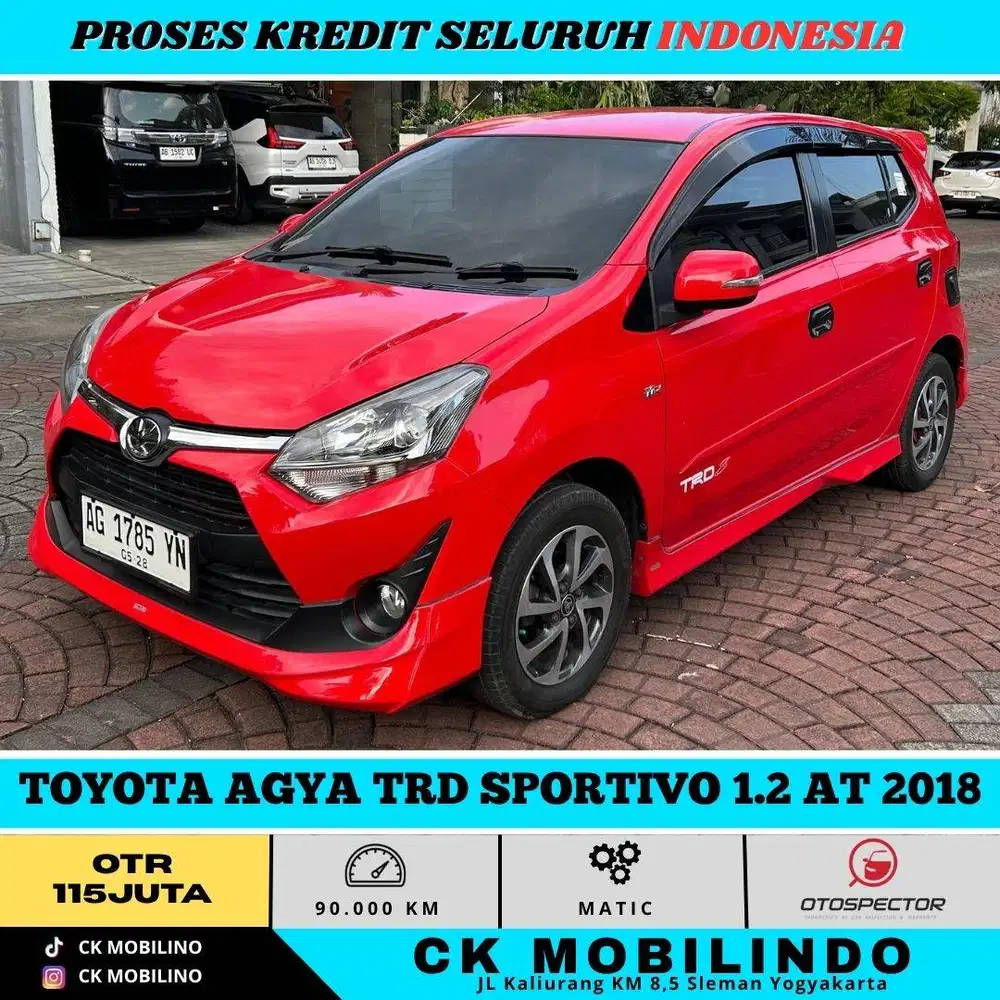 TOYOTA AGYA TRD SPORTIVO 1.2 AT 2018 MERAH PEMAKAIAN 2019 DP 10JT