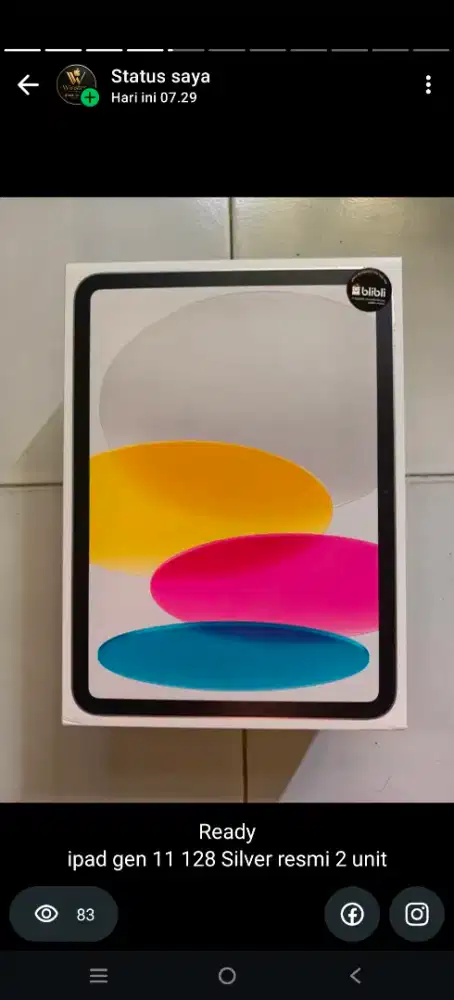 ipad gen 11 128 wifi only silver garansi resmi